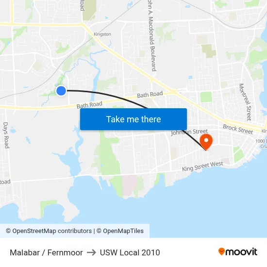 Malabar / Fernmoor to USW Local 2010 map
