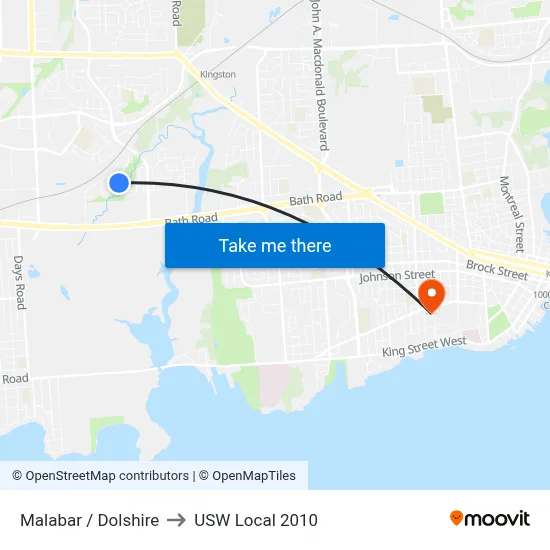 Malabar / Dolshire to USW Local 2010 map