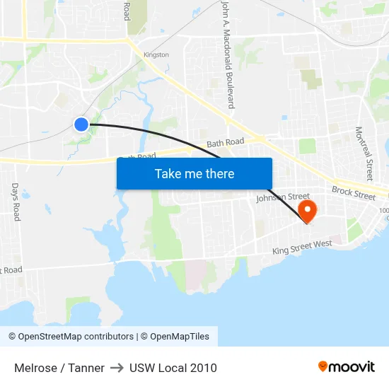 Melrose / Tanner to USW Local 2010 map