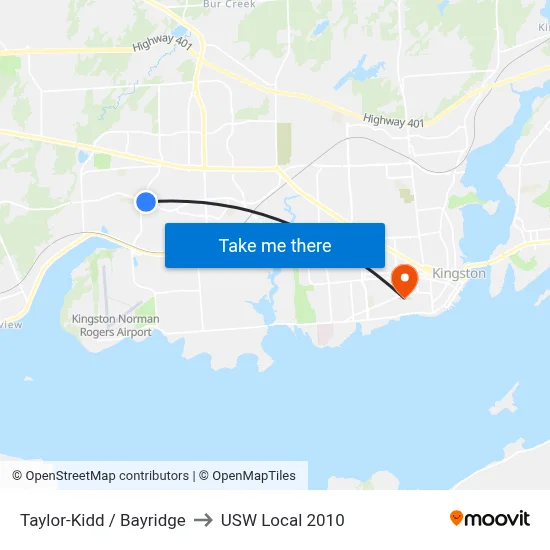 Taylor-Kidd / Bayridge to USW Local 2010 map