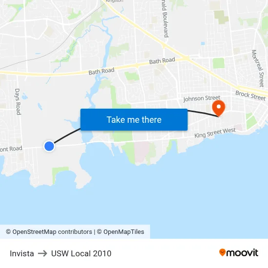 Invista to USW Local 2010 map
