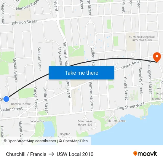 Churchill / Francis to USW Local 2010 map