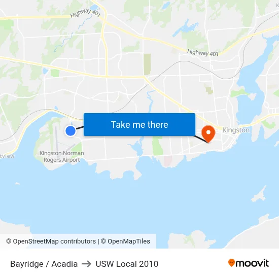 Bayridge / Acadia to USW Local 2010 map
