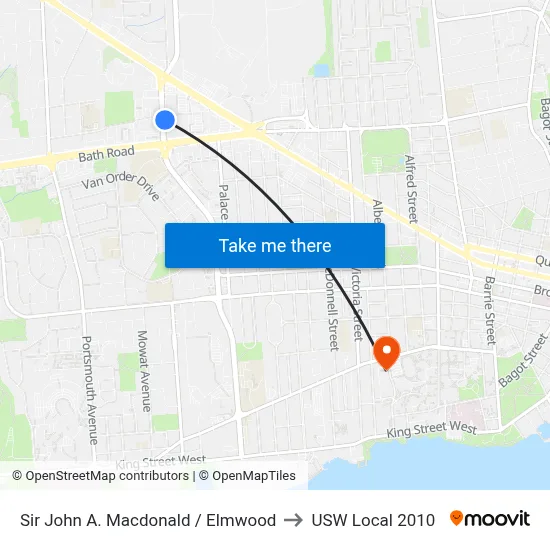 Sir John A. Macdonald / Elmwood to USW Local 2010 map