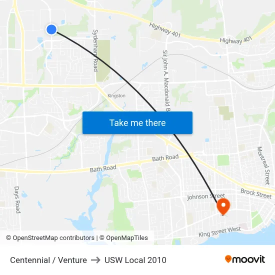 Centennial / Venture to USW Local 2010 map