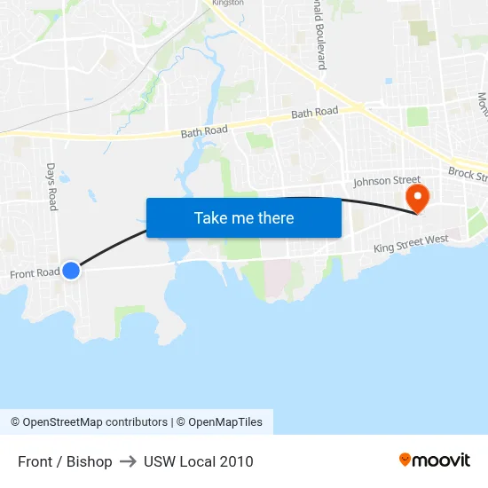 Front / Bishop to USW Local 2010 map