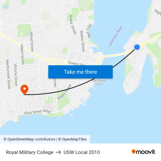 Royal Military College to USW Local 2010 map