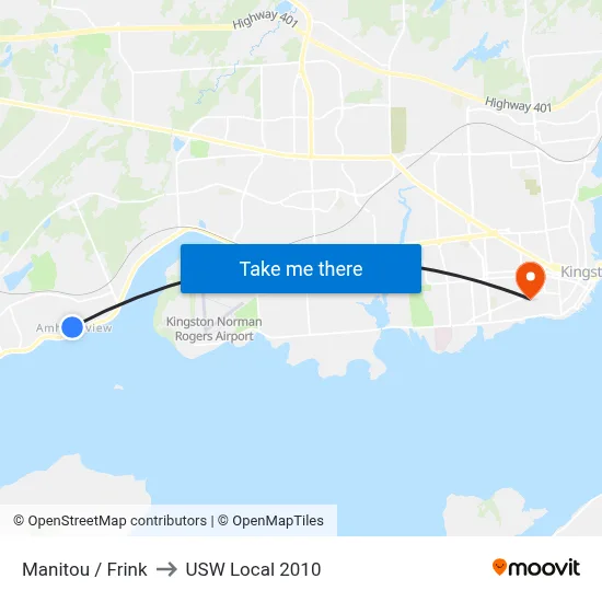 Manitou / Frink to USW Local 2010 map
