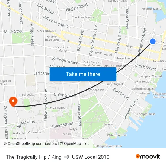The Tragically Hip / King to USW Local 2010 map