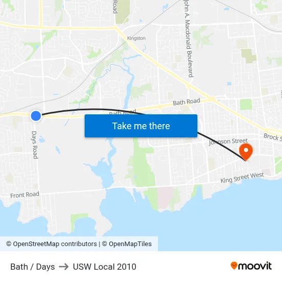 Bath / Days to USW Local 2010 map