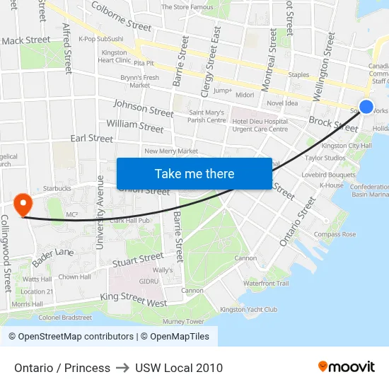 Ontario / Princess to USW Local 2010 map