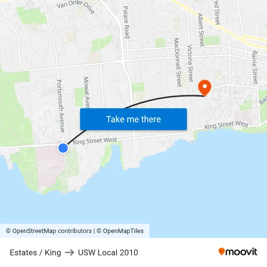 Estates / King to USW Local 2010 map
