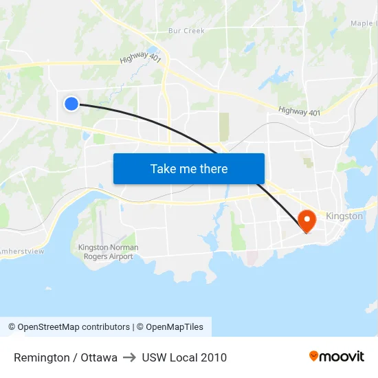 Remington / Ottawa to USW Local 2010 map