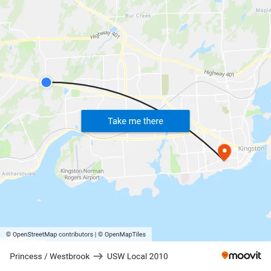 Princess / Westbrook to USW Local 2010 map