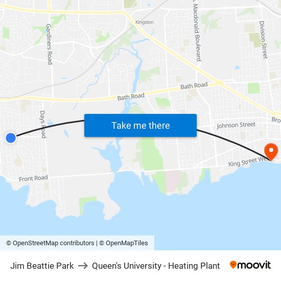 Jim Beattie Park (North Side Of Henderson) to Queen's University - Heating Plant map