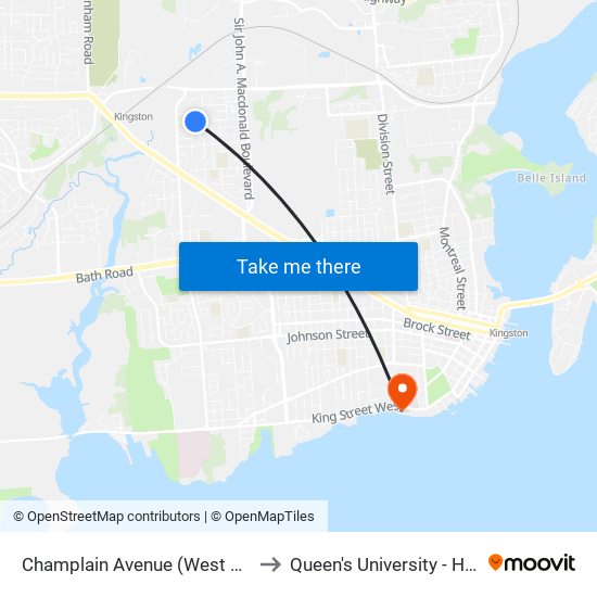 Champlain Avenue (West Side Of Indian) to Queen's University - Heating Plant map