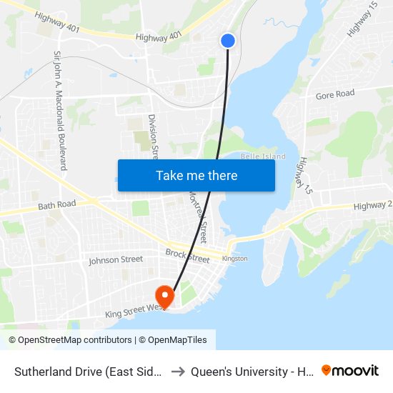 Sutherland Drive (East Side Of Montreal) to Queen's University - Heating Plant map