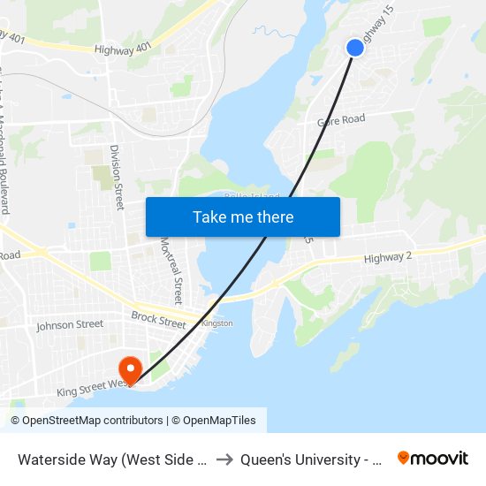 Waterside Way (West Side Of Highway 15) to Queen's University - Heating Plant map