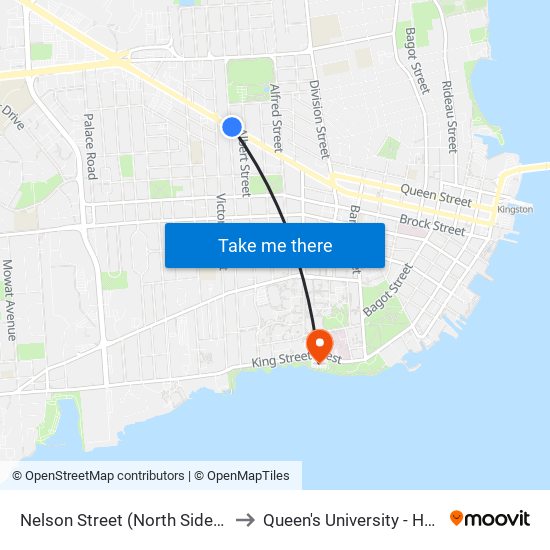 Nelson Street (North Side Of Princess) to Queen's University - Heating Plant map