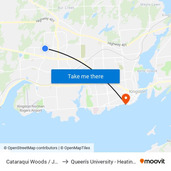 Cataraqui Woods / Juniper to Queen's University - Heating Plant map