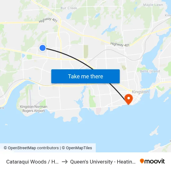 Cataraqui Woods / Holden to Queen's University - Heating Plant map