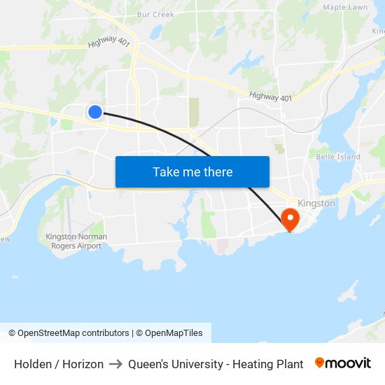 Holden / Horizon to Queen's University - Heating Plant map