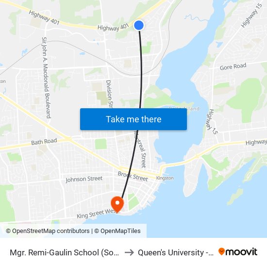 Mgr. Remi-Gaulin School (South Side Of Virginia) to Queen's University - Heating Plant map