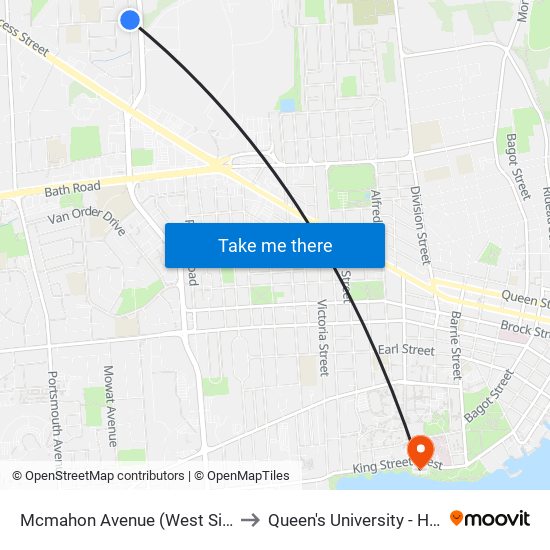 Mcmahon Avenue (West Side Of Avenue) to Queen's University - Heating Plant map
