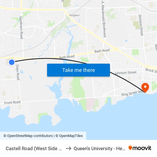 Castell Road (West Side Of Mcewen) to Queen's University - Heating Plant map