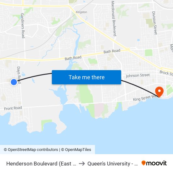 Henderson Boulevard (East Side Of Mcewen) to Queen's University - Heating Plant map