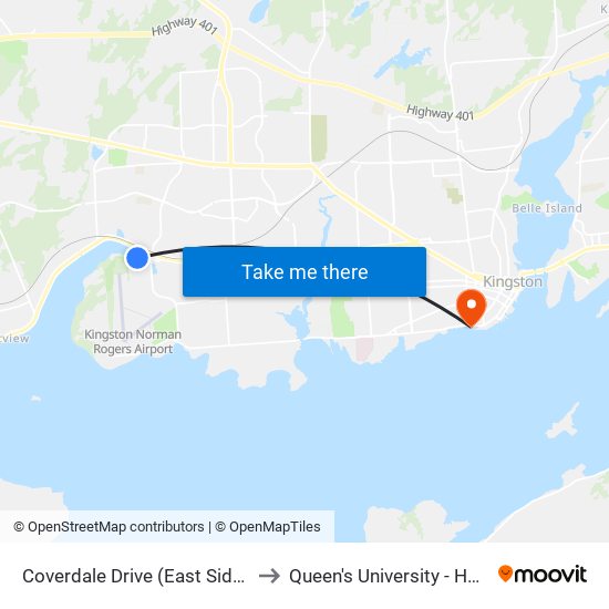 Walden / Coverdale to Queen's University - Heating Plant map