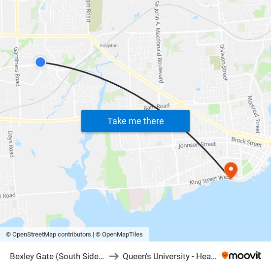 Davis / Bexley to Queen's University - Heating Plant map