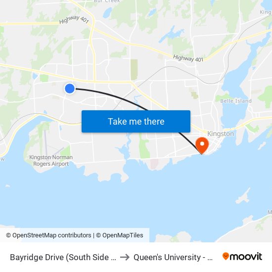 Bayridge Drive (South Side Of Old Colony) to Queen's University - Heating Plant map
