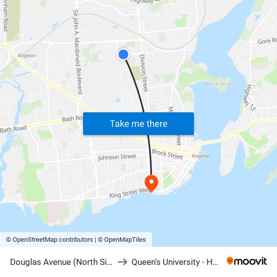 Douglas Avenue (North Side Of Elliott) to Queen's University - Heating Plant map