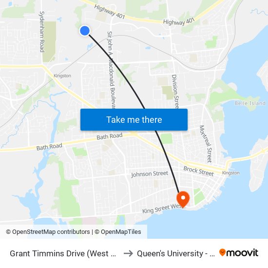 Grant Timmins Drive (West Side Of Binnington) to Queen's University - Heating Plant map