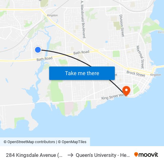 284 Kingsdale Avenue (South Side) to Queen's University - Heating Plant map