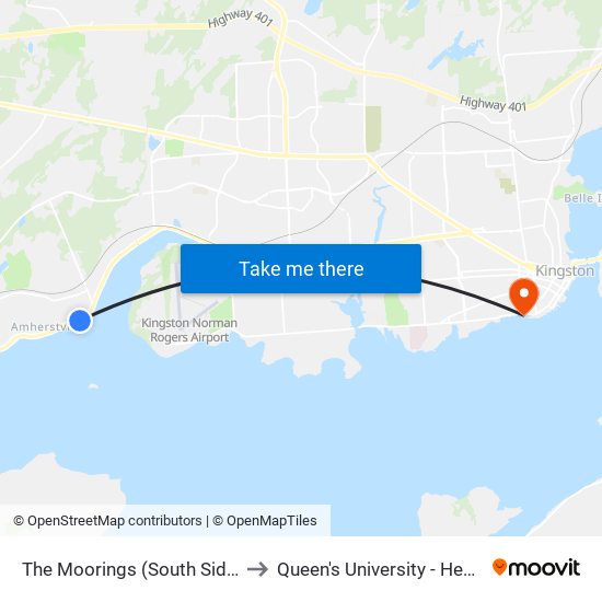 The Moorings (South Side Of Bath) to Queen's University - Heating Plant map