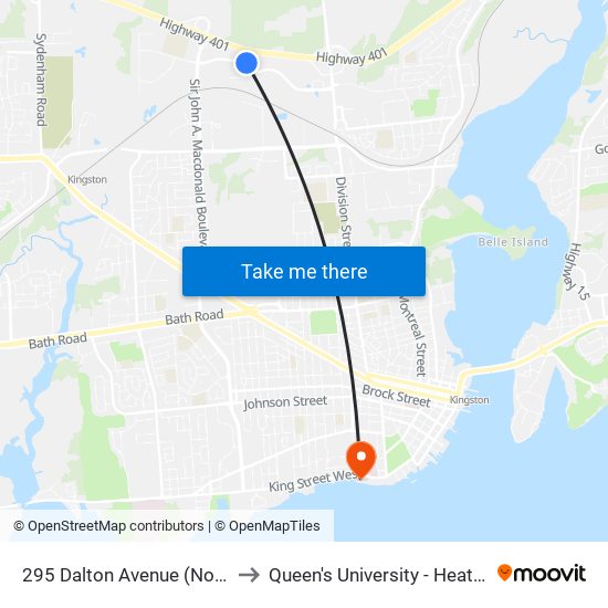 295 Dalton Avenue (North Side) to Queen's University - Heating Plant map