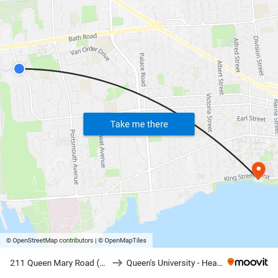 211 Queen Mary Road (East Side) to Queen's University - Heating Plant map