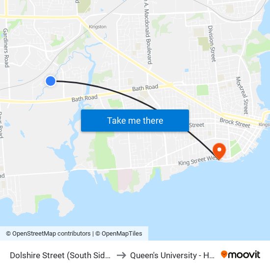 Dolshire Street (South Side Of Malabar) to Queen's University - Heating Plant map