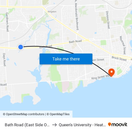 Tanner / Bath to Queen's University - Heating Plant map