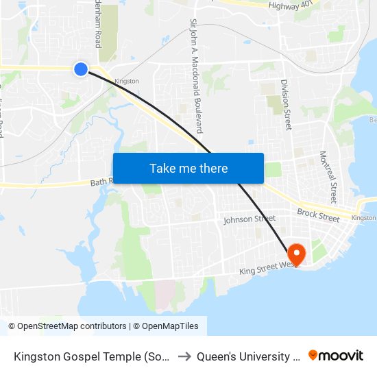 Kingston Gospel Temple (South Side Of Princess) to Queen's University - Heating Plant map