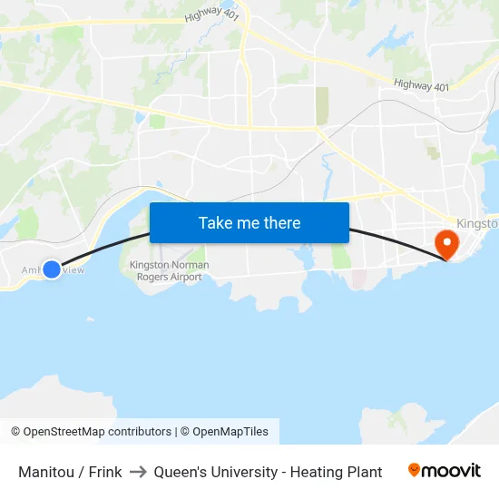 Manitou / Frink to Queen's University - Heating Plant map