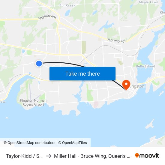 Strand Boulevard (North Side Of Taylor-Kidd) to Miller Hall - Bruce Wing, Queen's University map