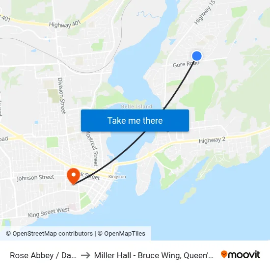 Rose Abbey / Dalgleish to Miller Hall - Bruce Wing, Queen's University map