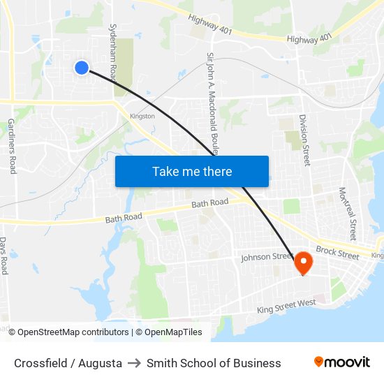 Augusta Drive (South Side Of Crossfield) to Smith School of Business map