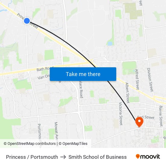 Princess / Portsmouth to Smith School of Business map