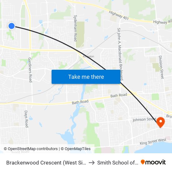 Brackenwood Crescent (West Side Of Birchwood) to Smith School of Business map