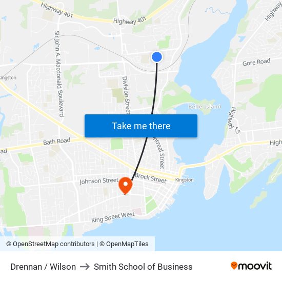 Drennan / Wilson to Smith School of Business map