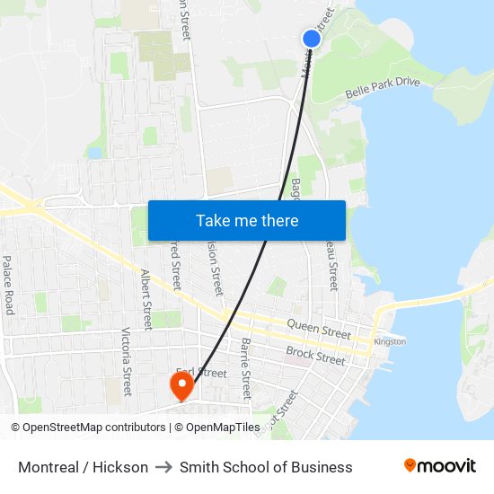 Montreal / Hickson to Smith School of Business map